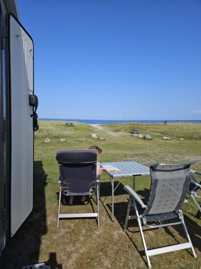 Unser Stellplatz 1.Reihe Nyborg Strandcamping