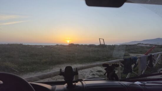 Sonnenuntergang an der "Landebahn" in Tarifa